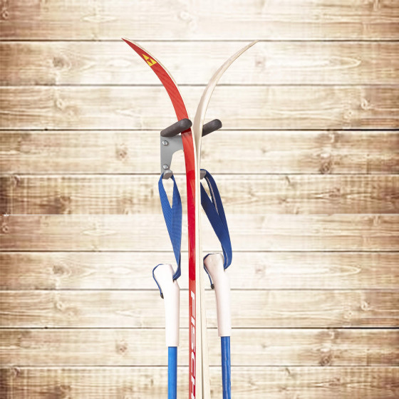 Support mural pour skis et bâtons