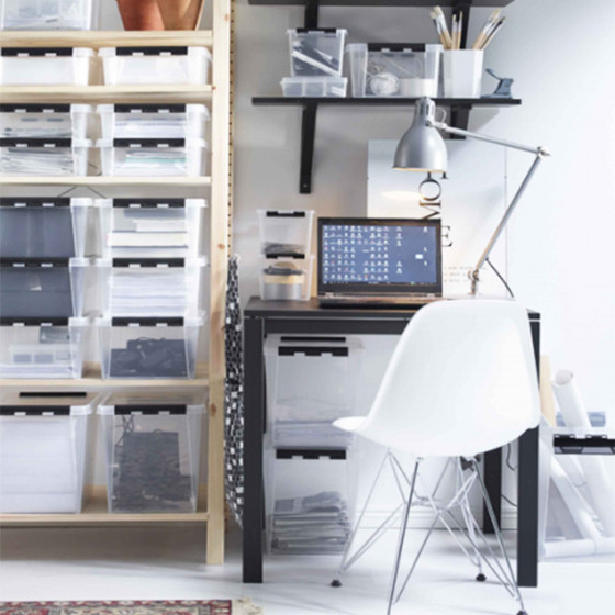 Boîte transparente avec poignées noires 14 Litres (sans insert)