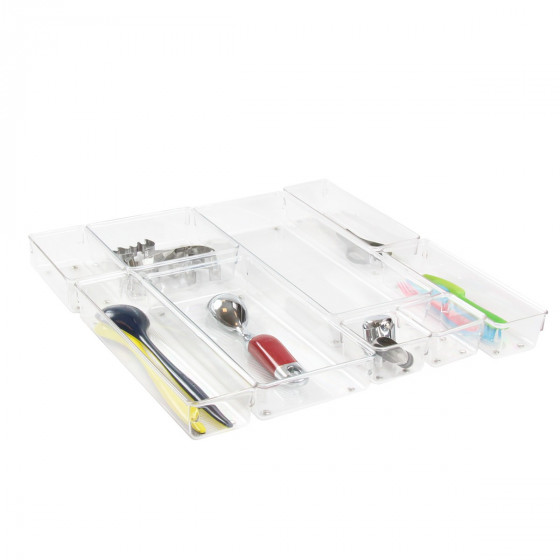 Organisateur L rectangulaire en acrylique pour tiroirs