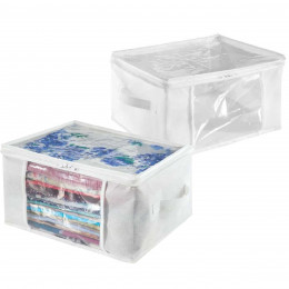 2 housses de rangement rectangulaires blanches (M)