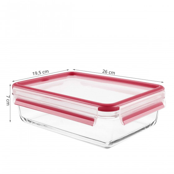 Boîte alimentaire en verre 2 litres hermétique. Taille L (2 litres)