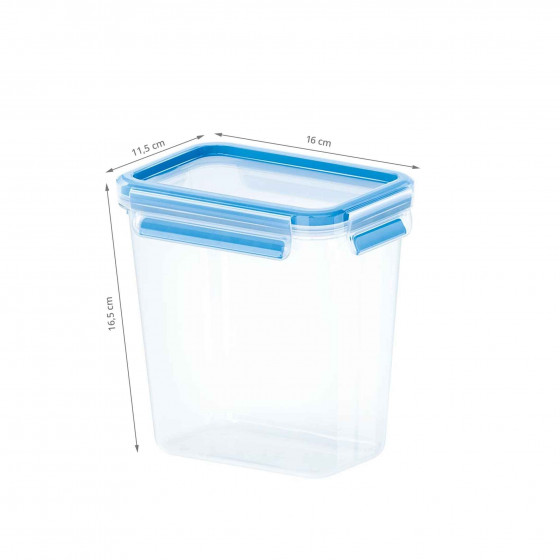 Boîte hermétique haute en plastique transparent. Taille L (1,6 litres)