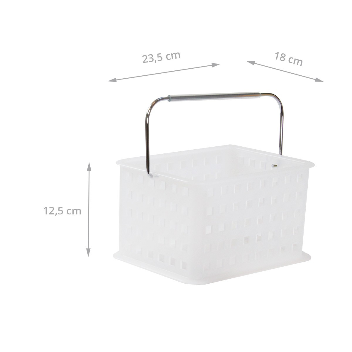 Panier plastique blanc avec anse - Rangement salle de bain - ON
