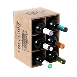 Range bouteilles en bois façon caisse de vin