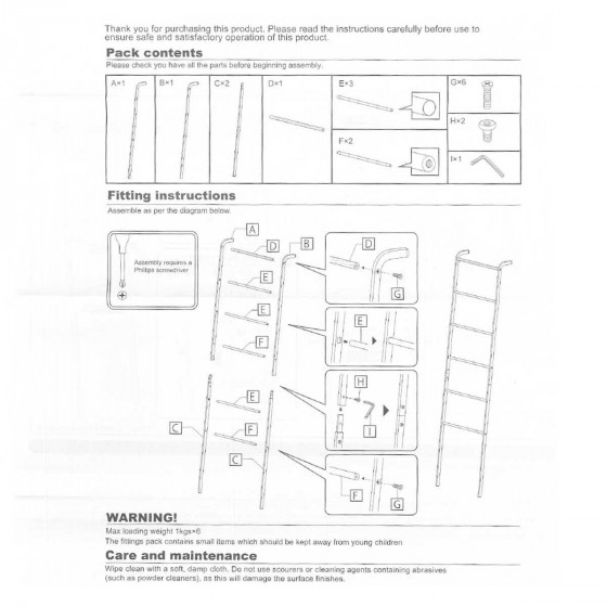 Echelle porte vêtements design