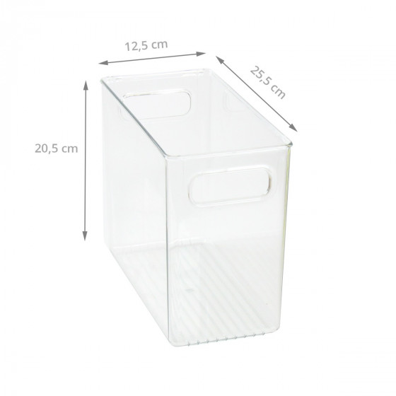 Organisateur rectangulaire M de réfrigérateur ou placard en plastique transparent