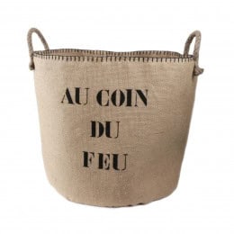 Sac à petit bois en toile de jute