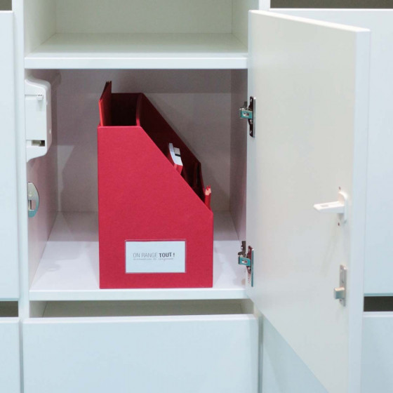 Box de rangement pour bureau partagé
