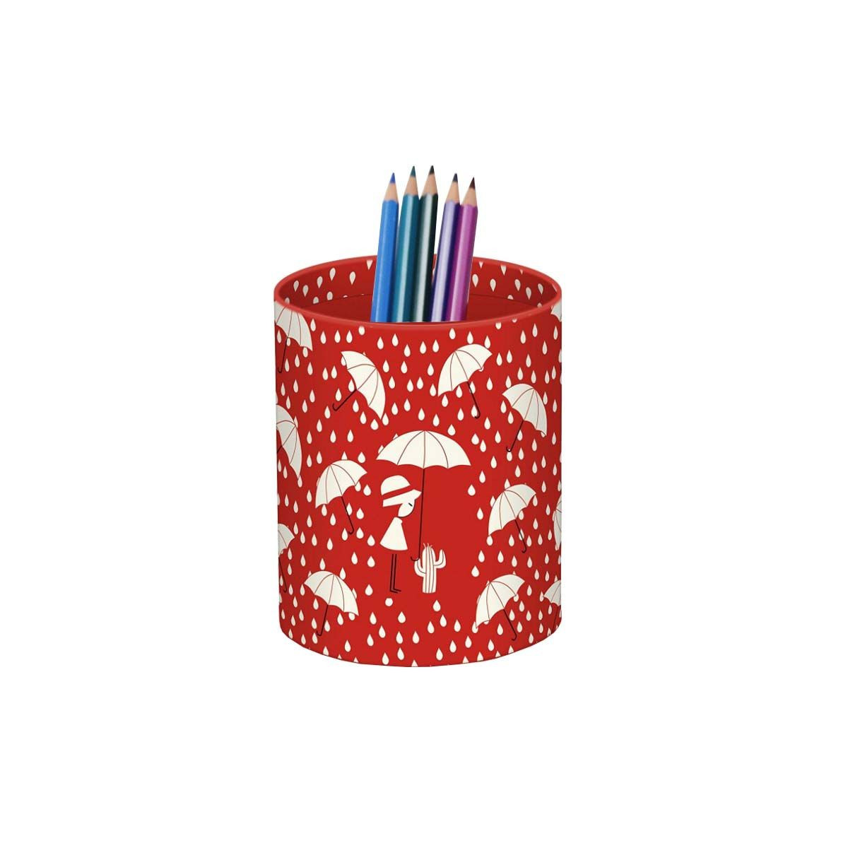 Pot à crayons rouge enfant - Carton - 11,5x9,5 - ON RANGE TOUT