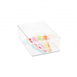 Bac en plastique M transparent et empilable pour organiser placards et tiroirs