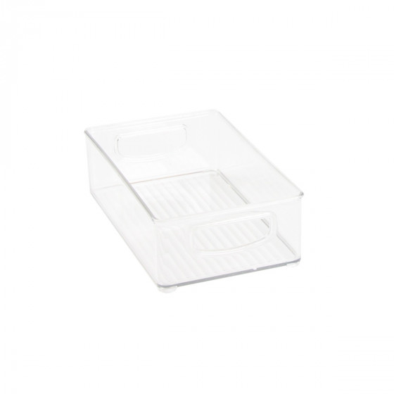Bac en plastique M transparent et empilable pour organiser placards et tiroirs
