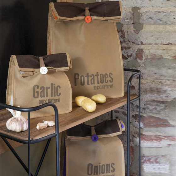 3 sacs de conservation pour ail, oignon et pomme de terre