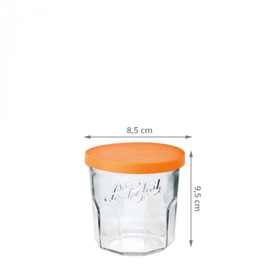 Pot en verre avec couvercle orange