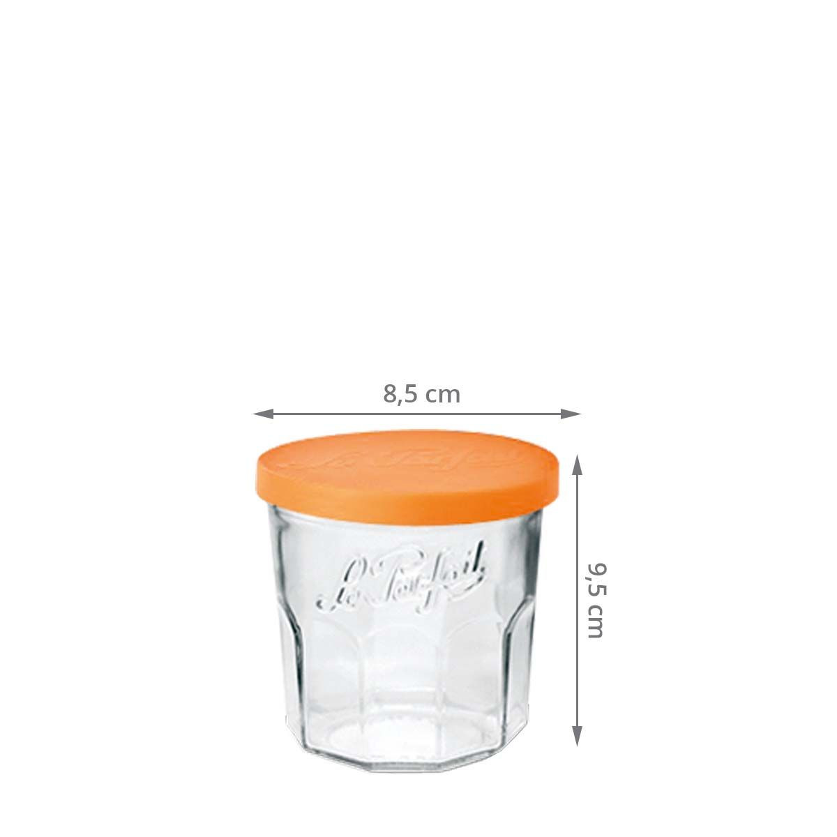 Pot en verre avec couvercle orange - 324 mL - ON RANGE TOUT