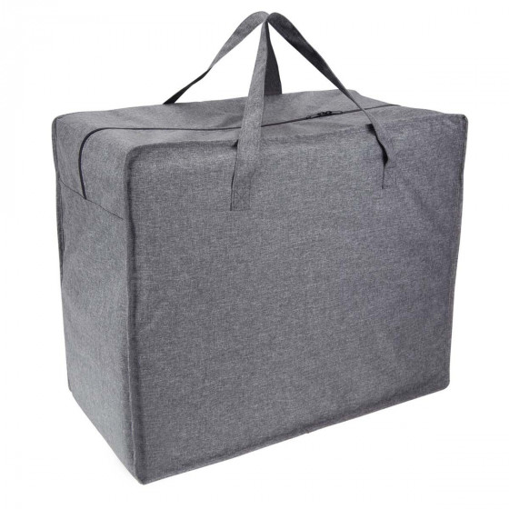Grand sac de rangement en tissu gris chiné