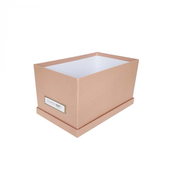 Petite boîte de rangement en carton rose pastel
