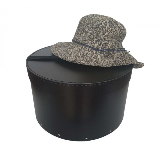 Boîte à chapeaux noire avec ruban noir (M)