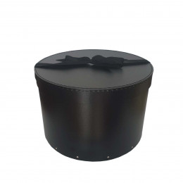 Boîte à chapeaux noire avec ruban noir (M)