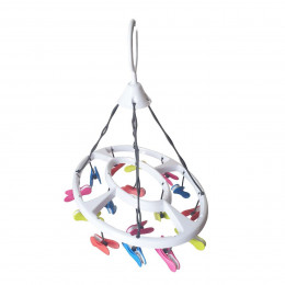 Séchoir linge à suspendre pinces multicolores