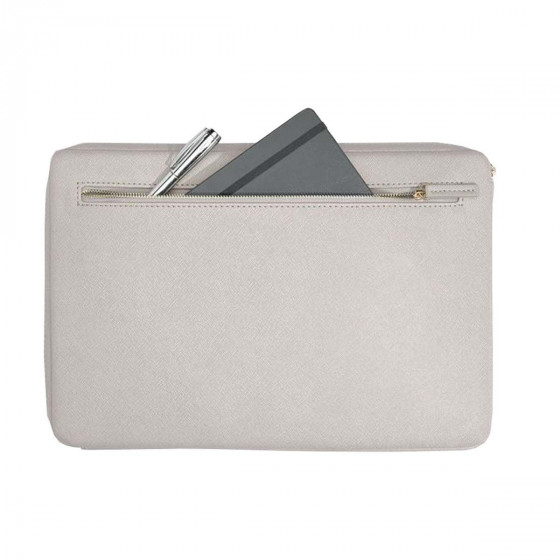 Housse pour ordinateur 13 pouces en simili cuir gris clair
