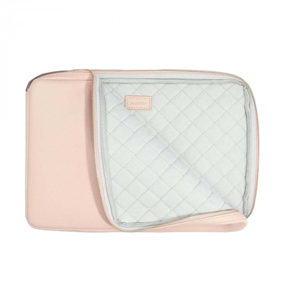 Housse pour ordinateur 13 pouces en simili cuir rose poudré