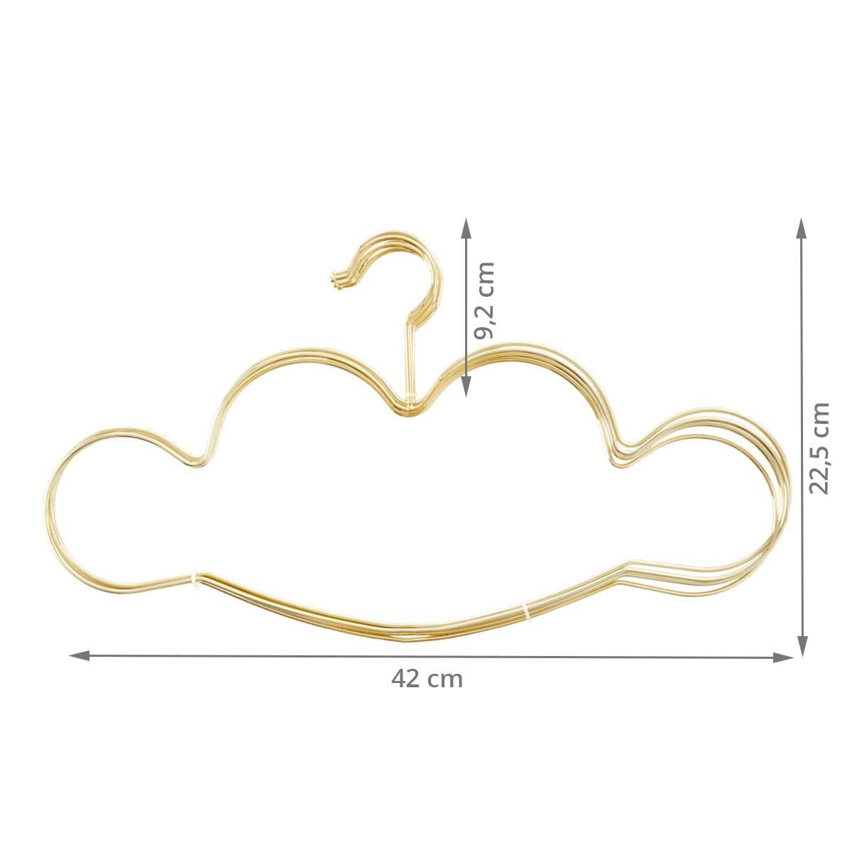Lot de 5 cintres nuage - Métal doré - 42 cm - ON RANGE TOUT