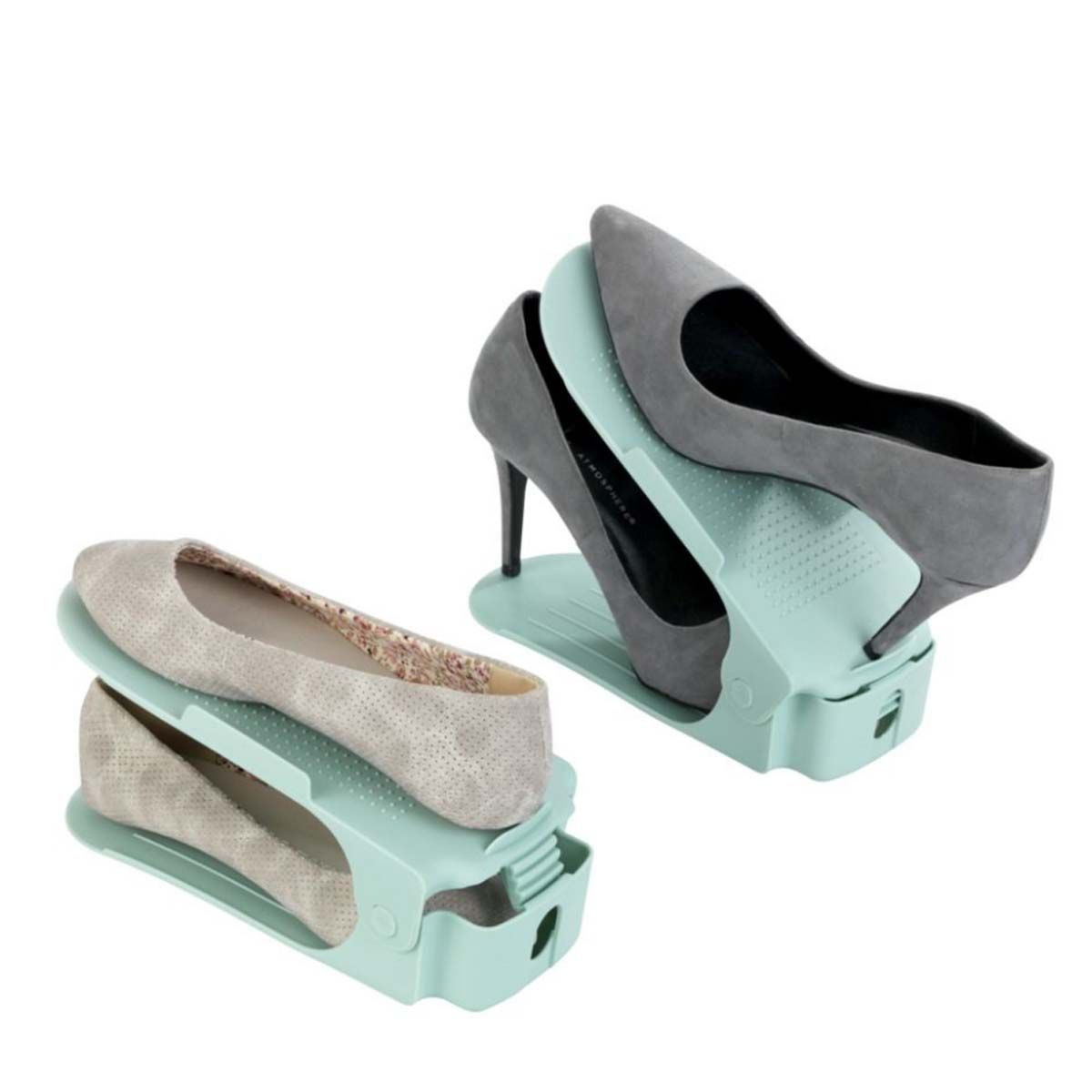 Range-chaussures à poser gris, 8 paires maximum H.32 x l.55 cm