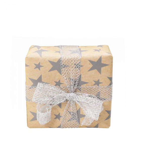 Gros rouleau de papier cadeau 50 mètres kraft à étoiles