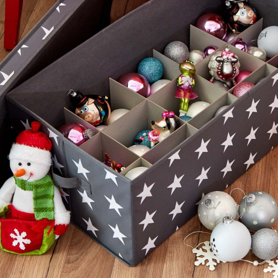 Boîte de rangement à compartiments pour boules de Noël
