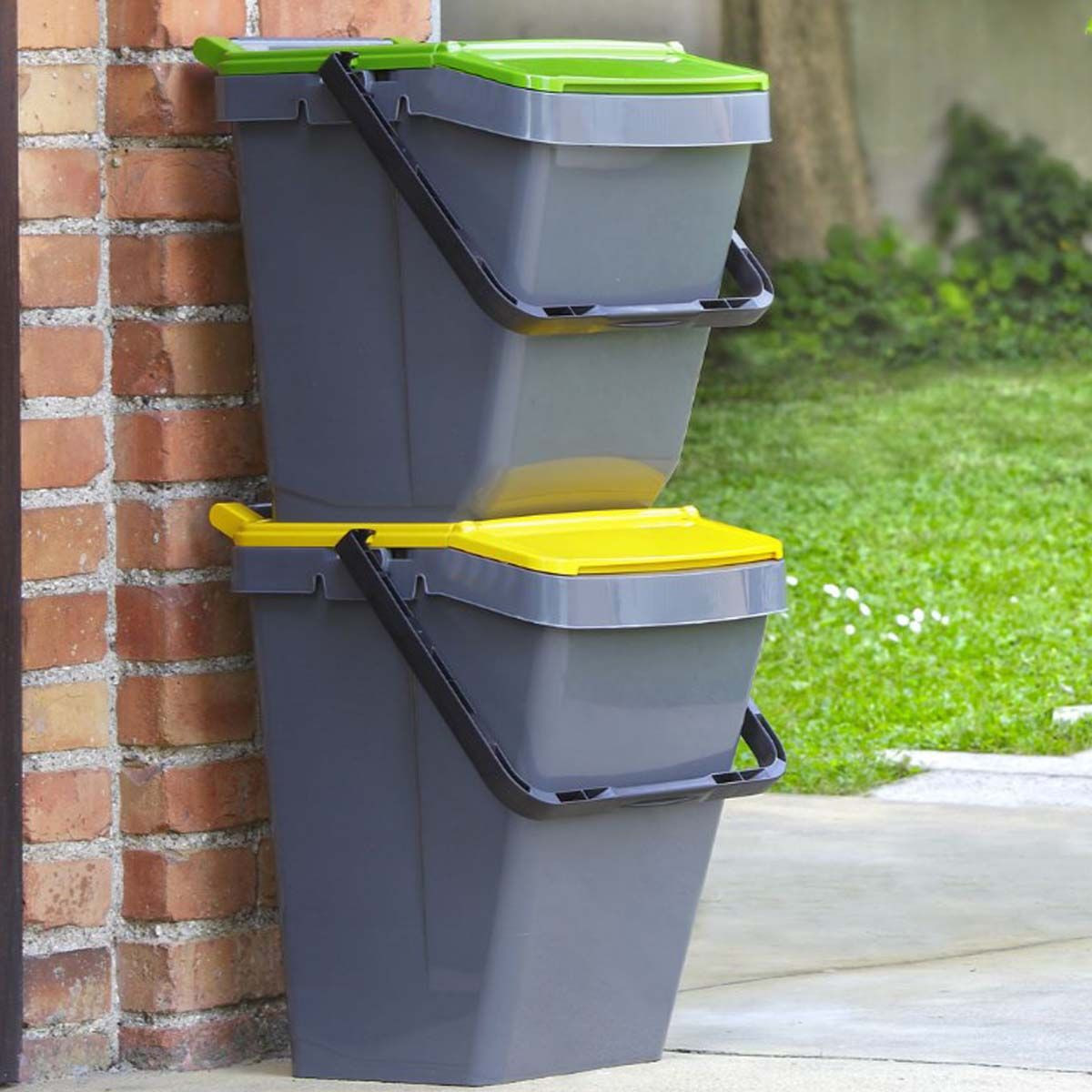 Poubelle de tri sélectif jaune 30 litres - Recyclage des déchets - ON RANGE  TOUT