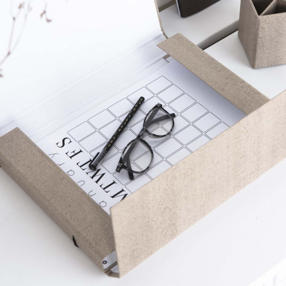 Boîte porte-documents en carton épais à élastique