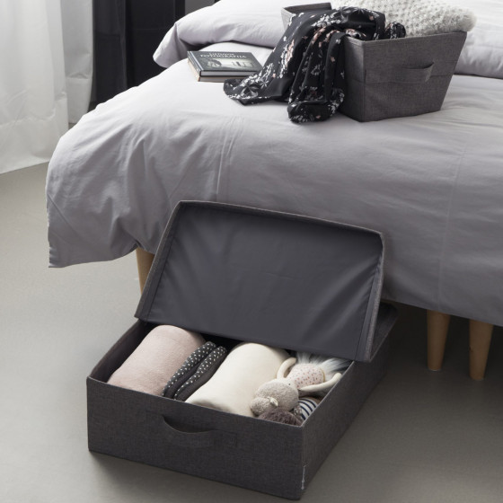 Grande boîte de rangement plate en tissu