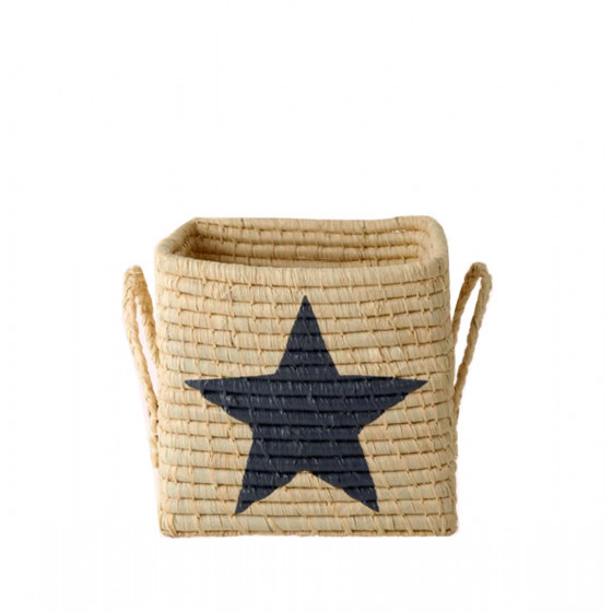 Petit panier cube en raphia 20 cm