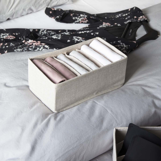 Rangement sous vêtements à 6 compartiments