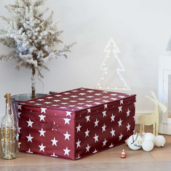 Boîte de rangement en tissu pour décorations de Noël