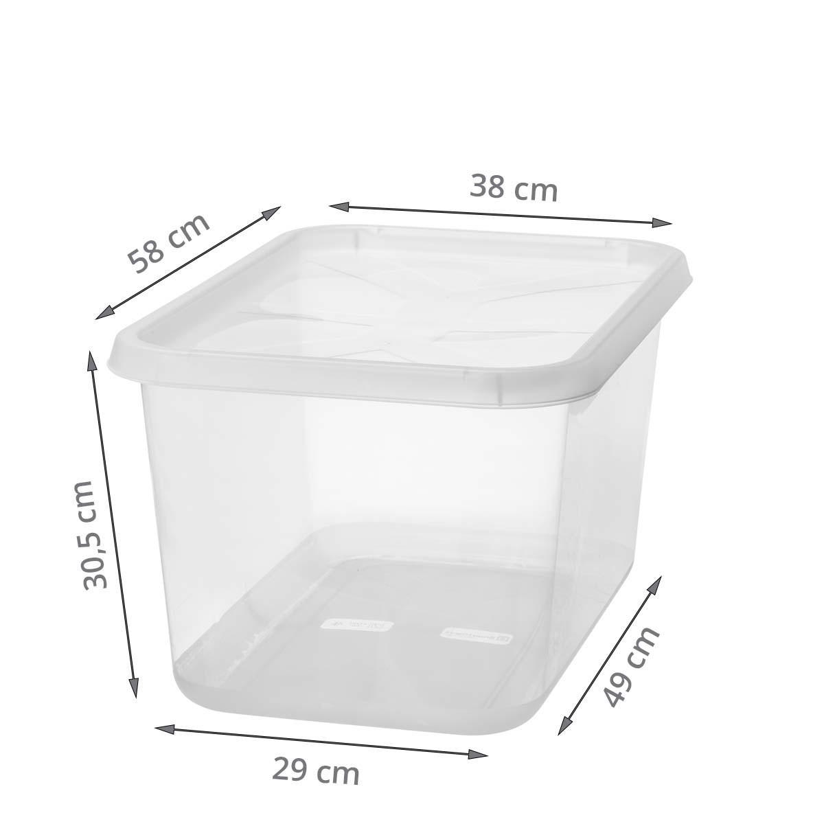 Boîte en plastique transparent avec couvercle 44 litres - ON RANGE