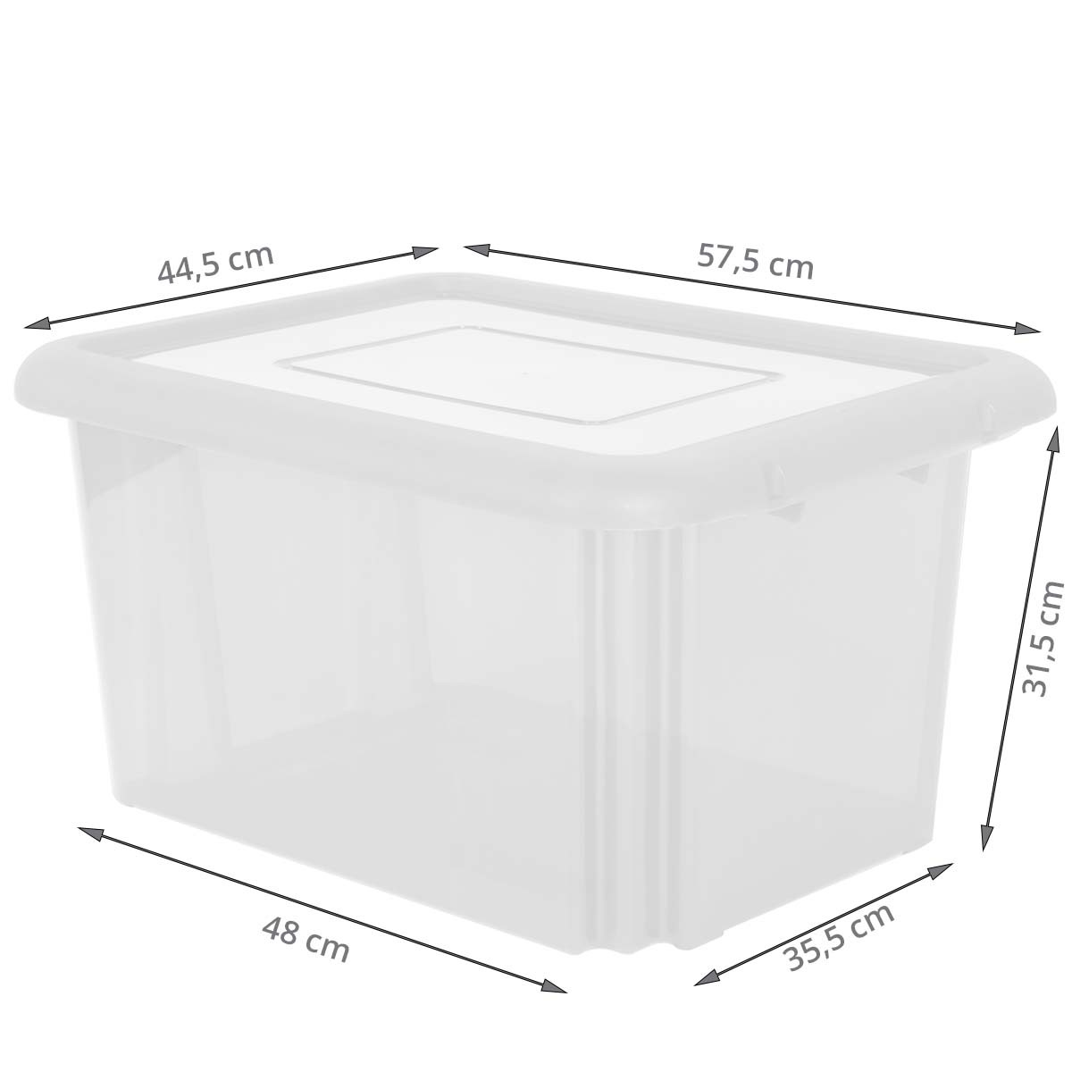 Boîte de rangement en plastique transparent 55 litres - 31x57x45 - ON RANGE  TOUT