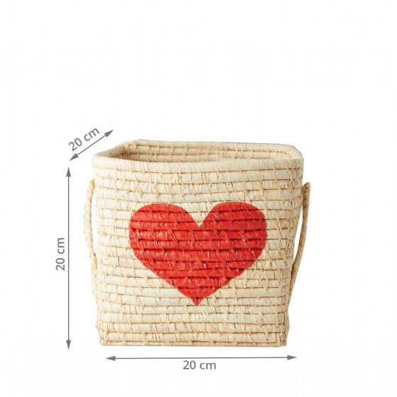 Panier de rangement carré coeur