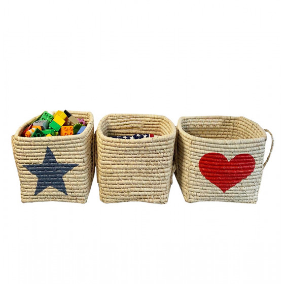 Panier de rangement carré coeur