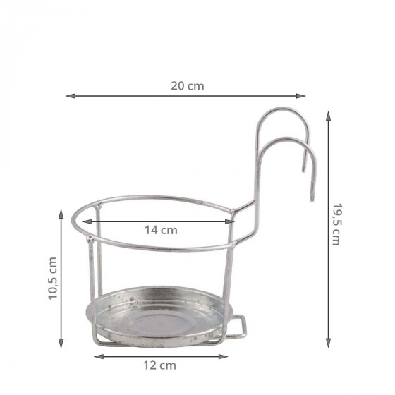 Porte pot de balcon en acier