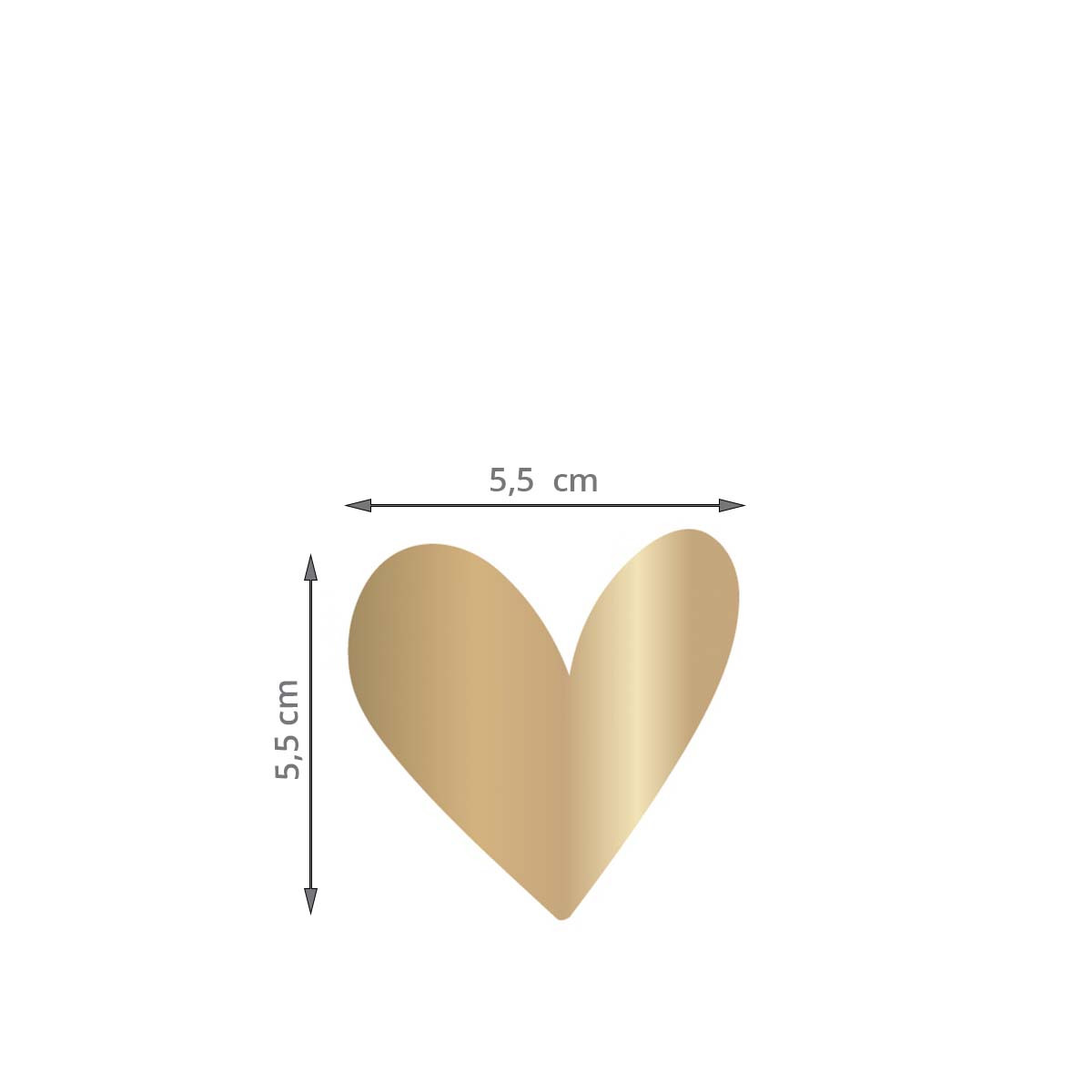 250 stickers cœur dorés - 5,5 x 5,5cm - ON RANGE TOUT