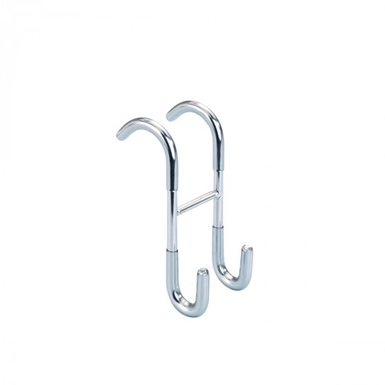 Double crochet en inox pour sèche serviettes vertical