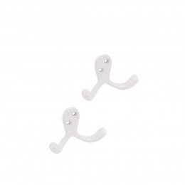 Double crochet en métal blanc