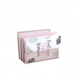 porte-lettres en maille métallique rose