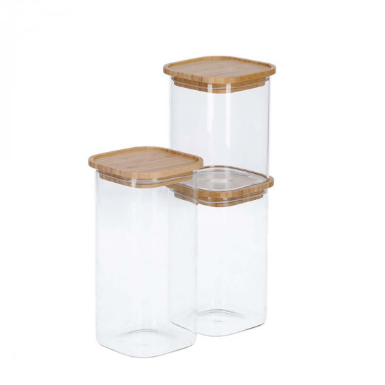 Bocal carré en verre 900 ml