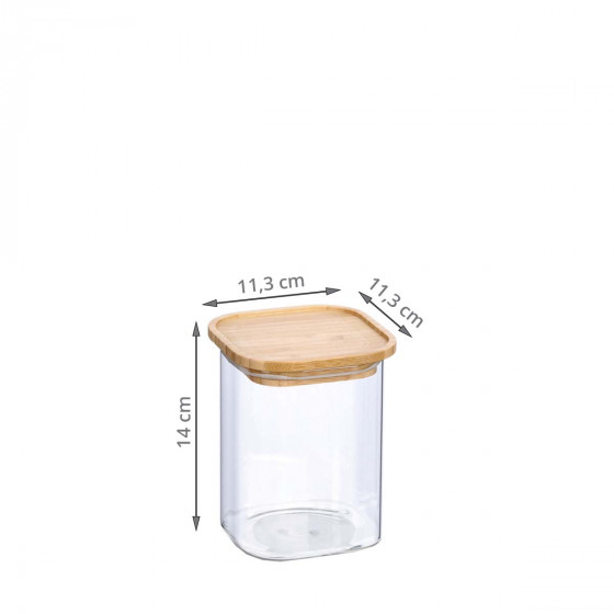 Bocal carré en verre 900 ml