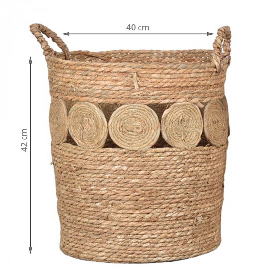 Panier tressé rond L
