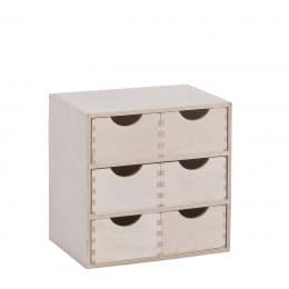 Bloc 6 tiroirs en bois