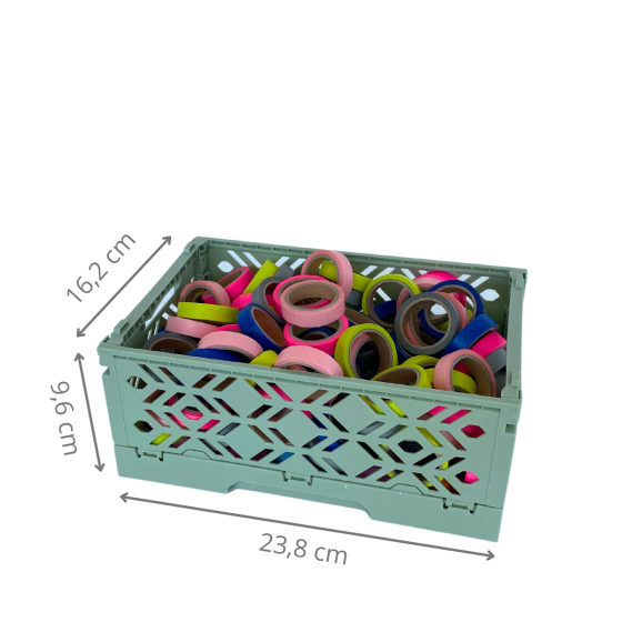Mini Casier en plastique vert amande empilable et pliable