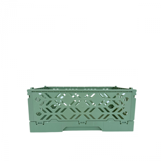 Mini Casier en plastique vert amande empilable et pliable